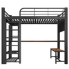 Lit mezzanine 140 x 200 cm en métal noir avec éclairage LED Voir les images du produit 10
