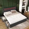 MODFU Polsterbetten 140 x 200 cm Doppelbett Bettgestell mit Produktbild-Vorschau 1