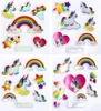 com-four® 100x Einhorn Glitzer Sticker für Kinder - Bunte Produktbild-Vorschau 2