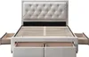 Bett mit Schubladen 160 × 200 cm - gepolstert - Beige - Produktbild-Vorschau 5