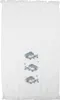Clayre & Eef Gästehandtuch 40x66 cm Weiß Baumwolle Fische Produktbild-Vorschau 2