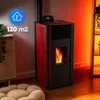 Pelletkachel THUNDER VAYNE-RED 12,2 kW met watermantel, Productafbeelding-voorbeeld 4