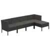 vidaXL 5-tlg. Garten-Lounge-Set mit Auflagen Poly Rattan Produktbild-Vorschau 1