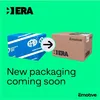 A graphic showing old and new packaging for ERA automotive spare parts. Náhled obrázku produktu
