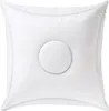 A white pillow with a circular tufted center, shown from the front. Produktbild-Vorschau