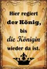vianmo Holzschild 30x20 cm hier regiert König bis Königin Produktbild-Vorschau 1