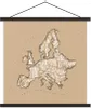 MuchoWow® Textilposter Europa - Karte - Braun - Briefe Produktbild-Vorschau 1