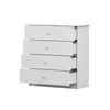 A white chest of drawers with four drawers, each with a small pink knob. The drawers are slightly ajar. Náhľad obrázku produktu