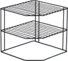 A black metal corner shelf unit with three tiers. Anteprima dell’immagine prodotto