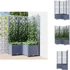 vidaXL Pflanzkübel mit Rankgitter Dunkelgrau 80x80x136 cm Produktbild-Vorschau 1