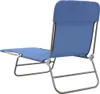 A blue folding beach chair shown from the back. Produktbild-Vorschau