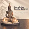 Buddha mit Teelicht 22cm Deko-Statue Deko-Figur Produktbild-Vorschau 3