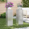 vidaXL Support pour plantes 2 pcs Argent 24 x 24 x 75 cm Voir les images du produit 2