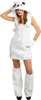 A woman is posing in a white polar bear costume. Produktbild-Vorschau