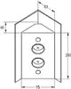 A technical drawing with dimensions of an electrical outlet column. Produktbild-Vorschau