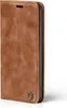 A brown flip cover for a smartphone, shown from the side. Produktbild-Vorschau
