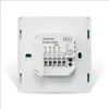 The back of a white thermostat with wiring terminals and labels. Podgląd zdjęcia produktu