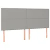 Design Möbel LED Kopfteil Hellgrau 180x5x118/128 cm Stoff - Produktbild-Vorschau 4