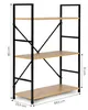 ModernHome CWJ602480LG Dřevěný regál s kovovým rámem a 3 Náhled obrázku produktu 6