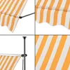 A collage of four images showing different views of an awning, including close-ups of the fabric and the support structure. Anteprima dell’immagine prodotto