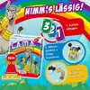 A marketing image for the card game LAMA, showing the box, cards, and game mechanics. Náhled obrázku produktu