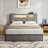 ProximaX Grau Schubladenbett 140×200 cm – Mit weichem Produktbild-Vorschau 3