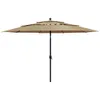 vidaXL Parasol avec mât en aluminium 3 couches Taupe 3,5 m Voir les images du produit 7