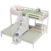A white bunk bed with three beds and a staircase with storage. Náhled obrázku produktu