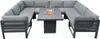 Modulares Gartenlounge-Set Groß Grau 8-Sitzer U-Form Sofa Produktbild-Vorschau 1