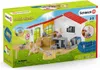 A toy veterinary clinic playset on its packaging, showing various animal figures and accessories. Podgląd zdjęcia produktu