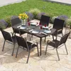 Stół ogrodowy COSTWAY z metalu dla 6 osób, 160 x 90 cm, Podgląd zdjęcia produktu 8