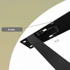 Close-up of a black metal table leg bracket with measurement annotations. Anteprima dell’immagine prodotto