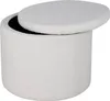 Dunken Pouf, Hocker mit Aufbewahrung Ø51cm Teddystoff weiß. Produktbild-Vorschau 5