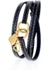 Damen Charms-Lederarmband Schwarz dreifach gewickelt - 2 Produktbild-Vorschau 2