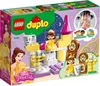 The image shows the packaging of a LEGO DUPLO Disney Princess Belle's Ballroom playset, featuring characters from Beauty and the Beast. Podgląd zdjęcia produktu