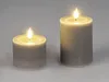LED Kerze STREIFEN H. 10cm D. 7cm grau mit Timer Formano Produktbild-Vorschau 3
