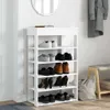 vidaXL Portascarpe bianco 60x30x98 cm Materiale a base di Anteprima dell’immagine prodotto 3