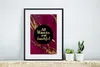 MuchoWow® Gerahmtes Poster Zitat - Frau - Gold - Bordeaux Produktbild-Vorschau 6