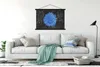 MuchoWow® Textilposter Blumen - Schwarz - Weiß - Blau Produktbild-Vorschau 3