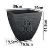 Blumentopf 39cm Pflanzkübel 36L Grau Kunststoff Pflanztopf Produktbild-Vorschau 8