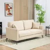 HOMCOM 2 Sitzer Sofa, Couch mit Leinenoptik, Metallbeine, Produktbild-Vorschau 2