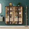 Merax Glasvitrine 2er-set, mit LED, 4 Türen, 4 Schubladen, Produktbild-Vorschau 2