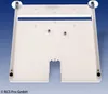 A white cutting board with suction cups and a cutout is shown against a blue and gray gradient background. Produktbild-Vorschau