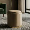 Pouf met opbergruimte, Polyurethanleerlook, diameter 46,5 x Productafbeelding-voorbeeld 9