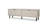 A beige TV cabinet with black legs is shown against a white background. Podgląd zdjęcia produktu