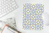 MuchoWow® Mauspad Mousepad Blume - Blau - Gelb - Kacheln - Produktbild-Vorschau 6