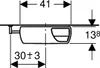 A technical drawing showing dimensions of a product. Anteprima dell’immagine prodotto