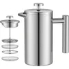 Kleine French Press Kaffeebereiter aus Edelstahl,Thermo Produktbild-Vorschau 2