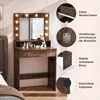 COSTWAY Make-up tafel met LED-verlichting, kaptafel met Productafbeelding-voorbeeld 8
