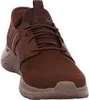 A close-up, front-facing view of a brown Skechers shoe. Produktbild-Vorschau